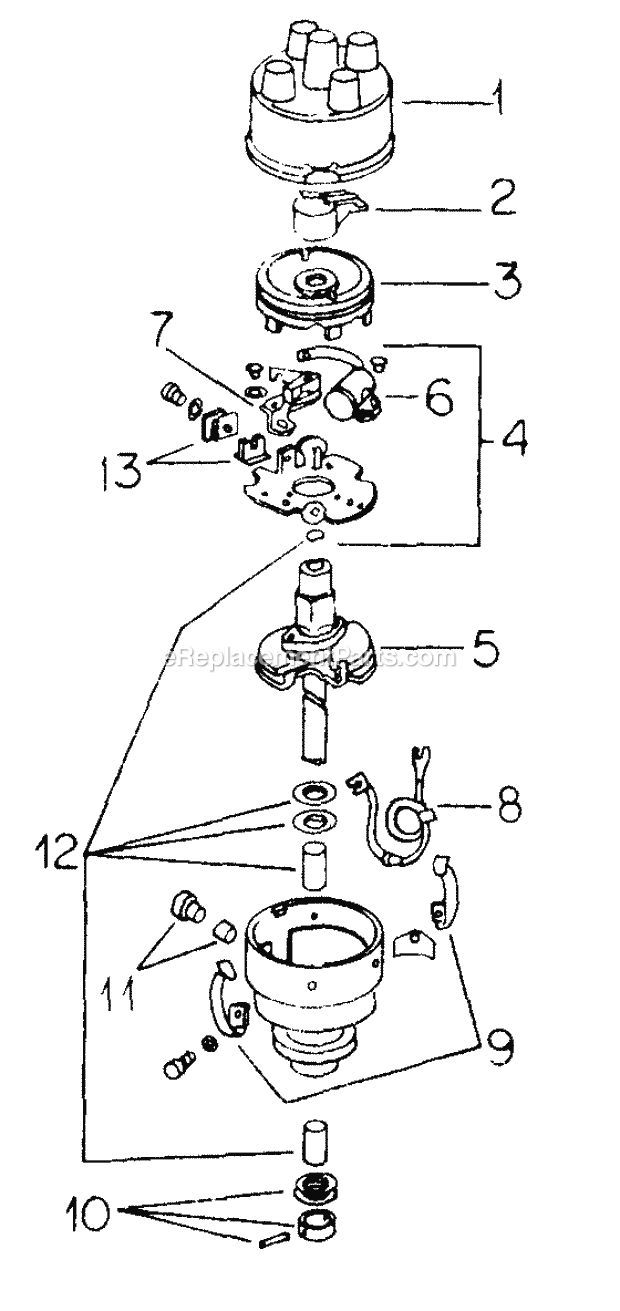 Cub Cadet Farmall Cub Tractor (222501-224704) Farmall, Cub & Ih Cub Lo Boy Distributor - Prestolite Diagram