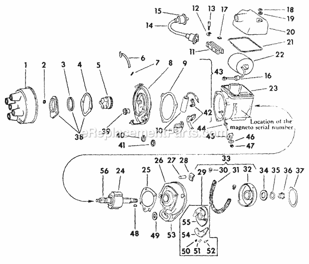 Cub Cadet Farmall Cub Tractor (222501-224704) Farmall, Cub & Ih Cub Lo Boy Magneto - International Type J-4 Diagram