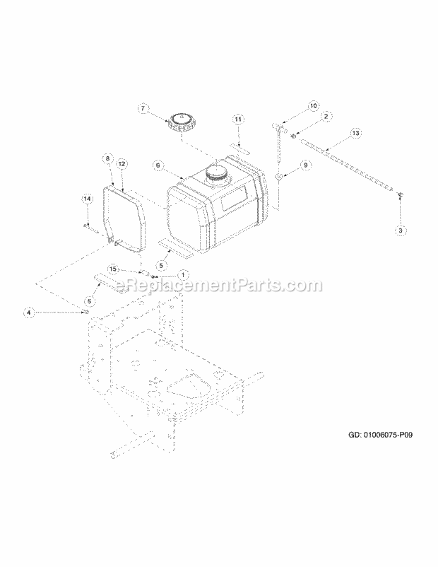 Cub Cadet G1332 (55AI5GMQ750) Wam Wide Area Mower Tank Assembly Diagram