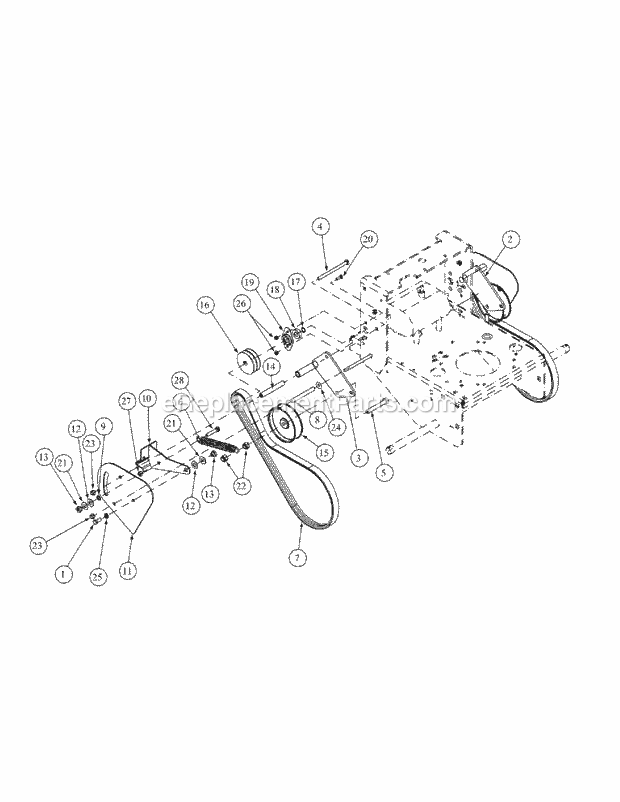 Cub Cadet G1336 (55AE230R750) Wam Wide Area Mower Vari-Touch Drive Assembly Diagram