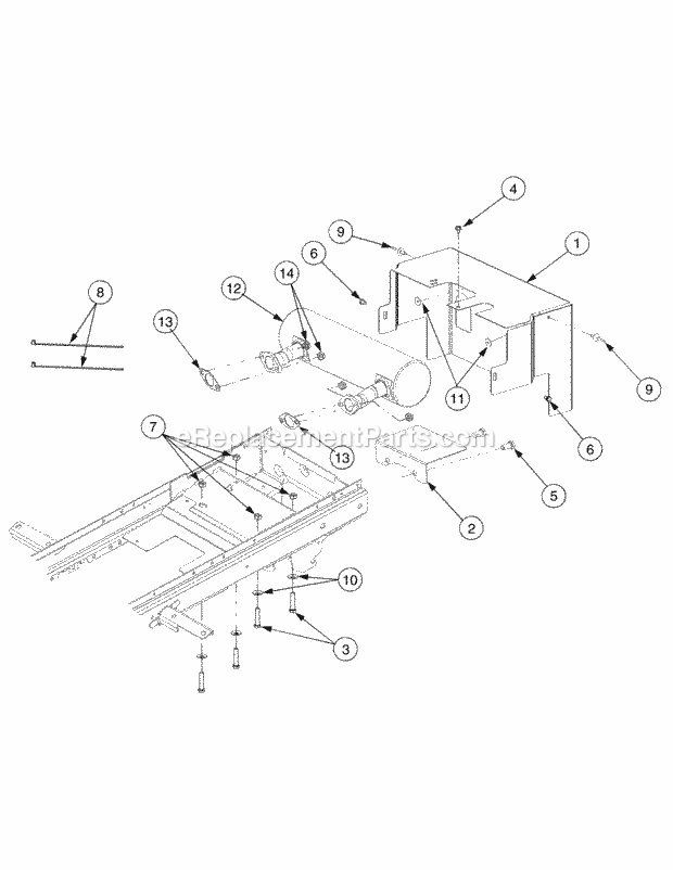 Cub Cadet GT2542 (14A-2D2G710) (2008 & Before) Tractor Engine Mounting and Muffler Mfg Date K016 & After Diagram