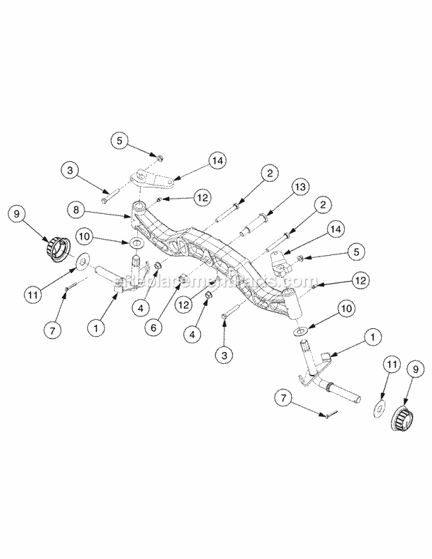 Cub Cadet GT2542 (14A-2D2G710) (2008 & Before) Tractor Front Axle and Connections Diagram