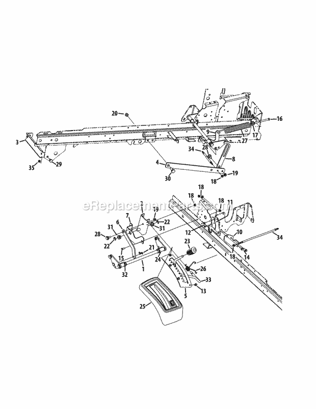 Cub Cadet GTX2000 (14W-3FM-010, 14W-3FM-210) (2012) Tractor Deck Lift - Manual Diagram