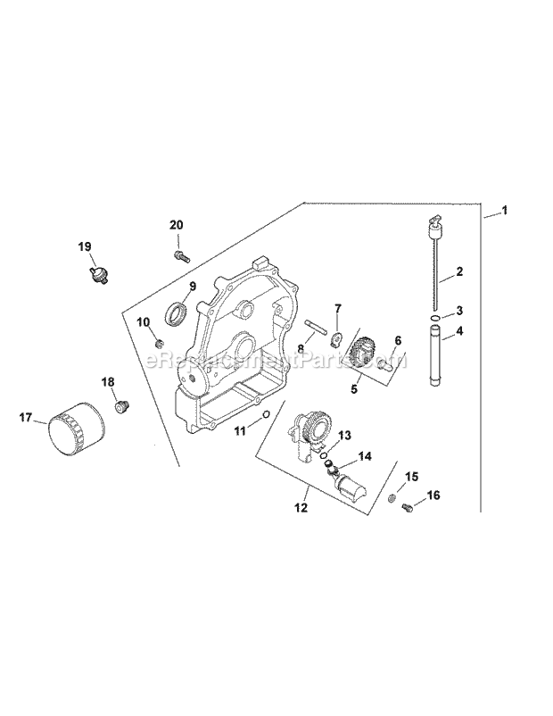 Cub Cadet GTX2100 (14W-3GE-010) (2012) Tractor Kohler Ch680-3034 Oil Pan & Lubrication Diagram