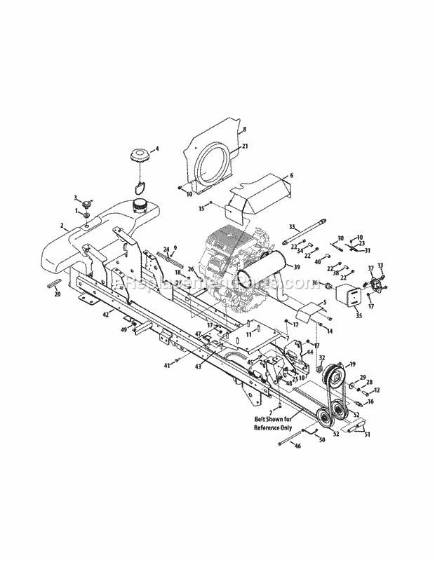 Cub Cadet GTX2100 (14W-3GE-010) (2012) Tractor Engine Accessories & Frame Assembly 5-1-2012 & Before Diagram