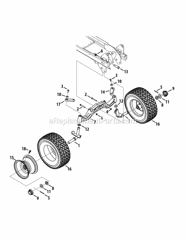 Cub Cadet GTX2154LE (14W-3GEC010) (2011) Tractor Front Axle Assembly 1 Inch Axle Diagram