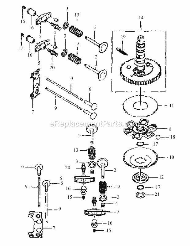 Cub Cadet H1536 (55AE332R150) Wam Wide Area Mower Fh451v-As07 Valve & Camshaft Diagram