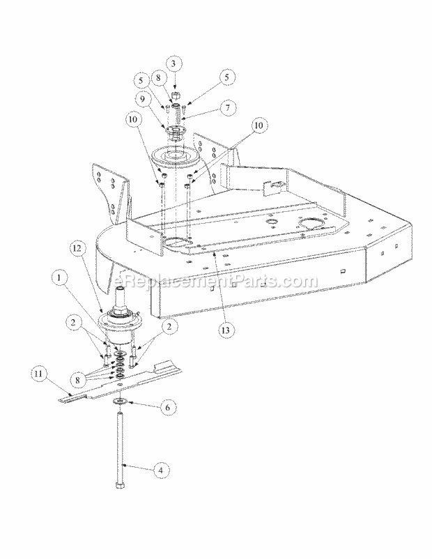 Cub Cadet H1536 (55AE332R150) Wam Wide Area Mower Spindle Assembly Diagram