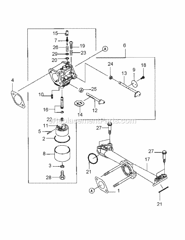 Cub Cadet H1536 (55AI4HPR750) Wam Wide Area Mower Fh430v-As22 Carburetor Diagram