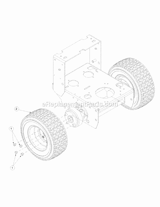 Cub Cadet H1536 (55AI4HPR750) Wam Wide Area Mower Wheel Assembly Diagram