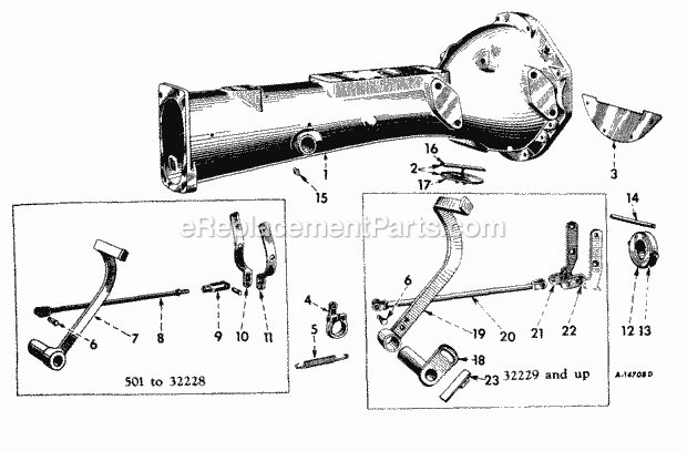 Cub Cadet International Cub Tractor (224705 & Above) Farmall, Cub & Ih Cub Lo Boy Clutch Housing, Controls and Connections Diagram