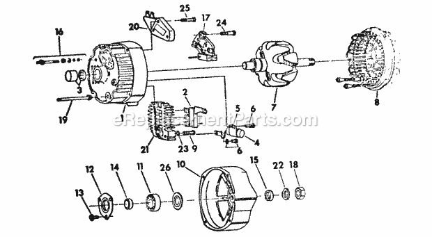 Cub Cadet International Cub Tractor (224705 & Above) Farmall, Cub & Ih Cub Lo Boy Alternator Generator - Delco Remy W/Integral Solid State Voltage Reg. Diagram