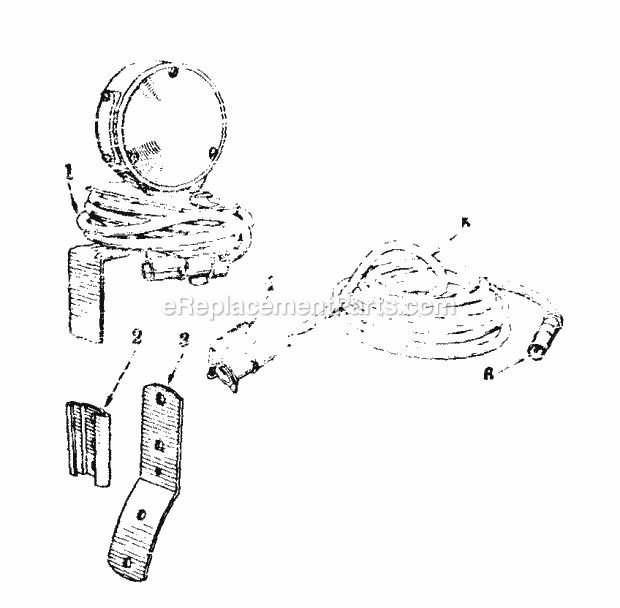 Cub Cadet International Cub Tractor (224705 & Above) Farmall, Cub & Ih Cub Lo Boy Safety Light & Extension Cable Diagram