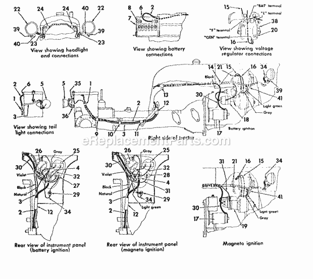 Cub Cadet International Cub Tractor (224705 & Above) Farmall, Cub & Ih Cub Lo Boy Starting and Lighting System - 12 Volt - (Cub S/N 224401 to 227700) Diagram