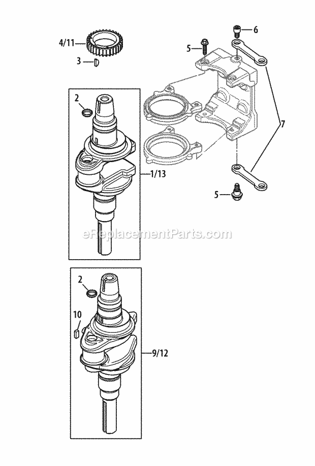 Cub Cadet LTX1040 (13WX90AS010, 13WX90AS009, 13WX90AS056, 13WX90) (2013) Tractor Kohler Sv590-3220 Crankshaft Diagram