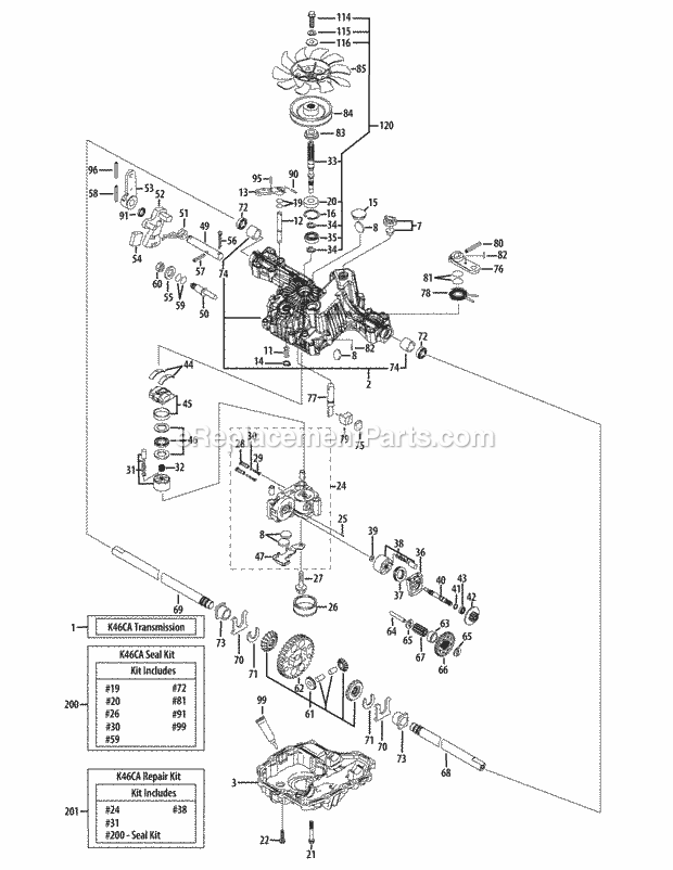 Cub Cadet LTX1045 (13AX93AT056, 13WX93AT009, 13WX93AT010, 13WX93) (2014) Tractor Hydrostatic Transmission (Tuff-Torq 918-05010) Diagram