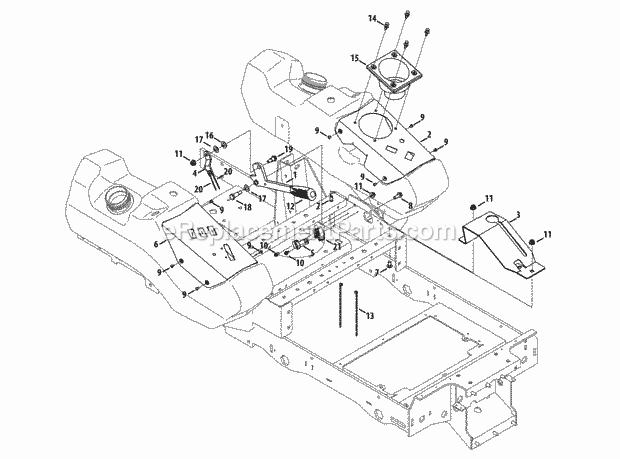 Cub Cadet LZ-54 (53AH2PTC050) (2013) Tank Control Group Diagram