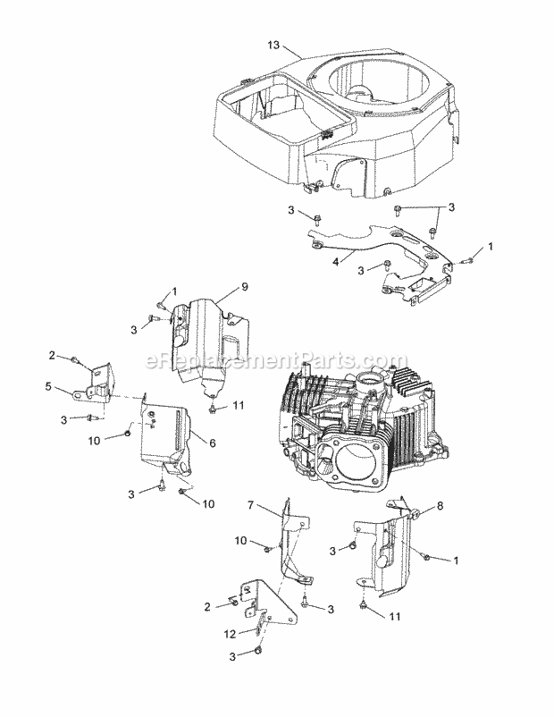 Cub Cadet LZ48 (53ATDAGB, 53ATDAGB050) (2014) Z-Force Commercial Kohler Zt730-3011 Blower Housing & Baffles Diagram