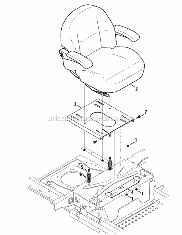 Cub Cadet LZ48 (53ATDAGB, 53ATDAGB050) (2014) Z-Force Commercial Seat Assembly Diagram