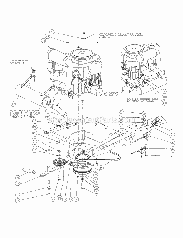 Cub Cadet M48-KH (53AH8CT2050) Tank 25HP Kohler Kohler Engine Accessories Diagram