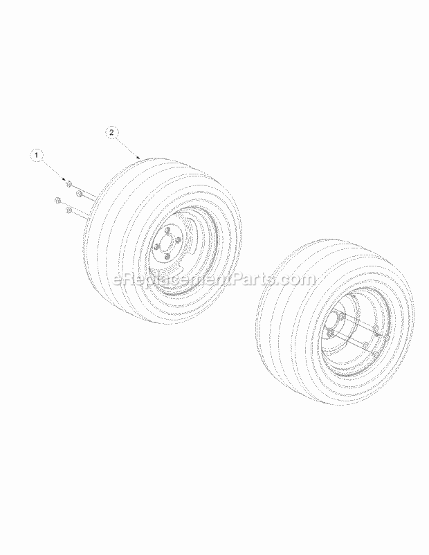 Cub Cadet M48-KH (53AH8CT2050) Tank 25HP Kohler Wheel Assembly Diagram