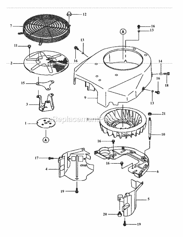 Cub Cadet M48-KWS (53AB5D4M150) Tank 17 Hp Kawasaki Fh500v-Cs14 Cooling Equipment Diagram