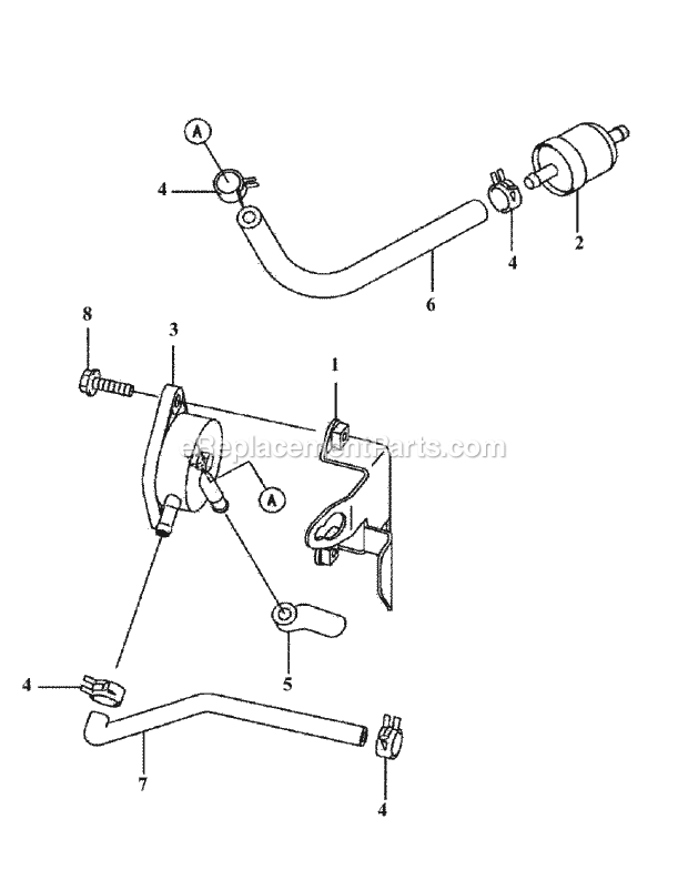 Cub Cadet M48-KWS (53AB5D4M150) Tank 17 Hp Kawasaki Fh500v-Cs14 Fuel System Diagram