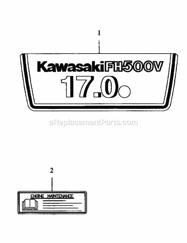 Cub Cadet M48-KWS (53AB5D4M150) Tank 17 Hp Kawasaki Fh500v-Cs14 Label Diagram