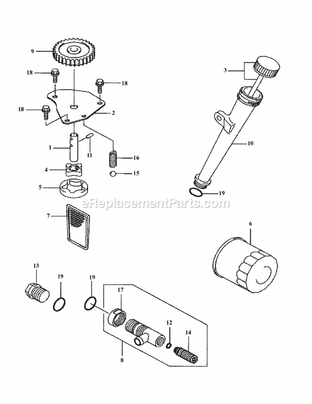 Cub Cadet M48-KWS (53AB5D4M150) Tank 17 Hp Kawasaki Fh500v-Cs14 Lubrication Equipment Diagram