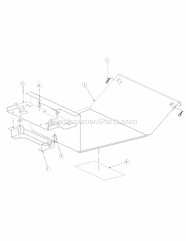 Cub Cadet M48-KWS (53AB5D4M150) Tank 17 Hp Kawasaki Floor Panel Assembly Diagram