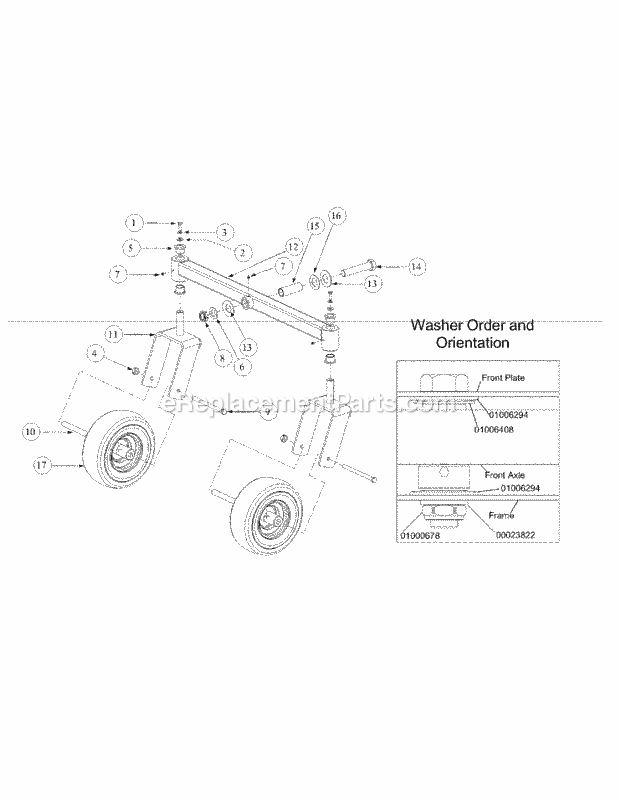 Cub Cadet M48-KWS (53AB5D4M150) Tank 17 Hp Kawasaki Front Caster Assembly Diagram