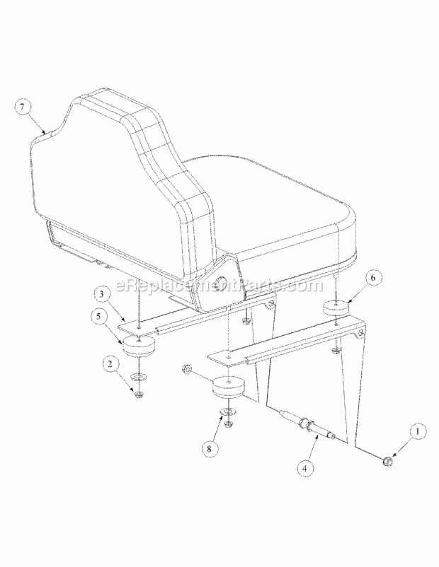 Cub Cadet M48-KWS (53AB5D4M150) Tank 17 Hp Kawasaki Seat Assembly Diagram