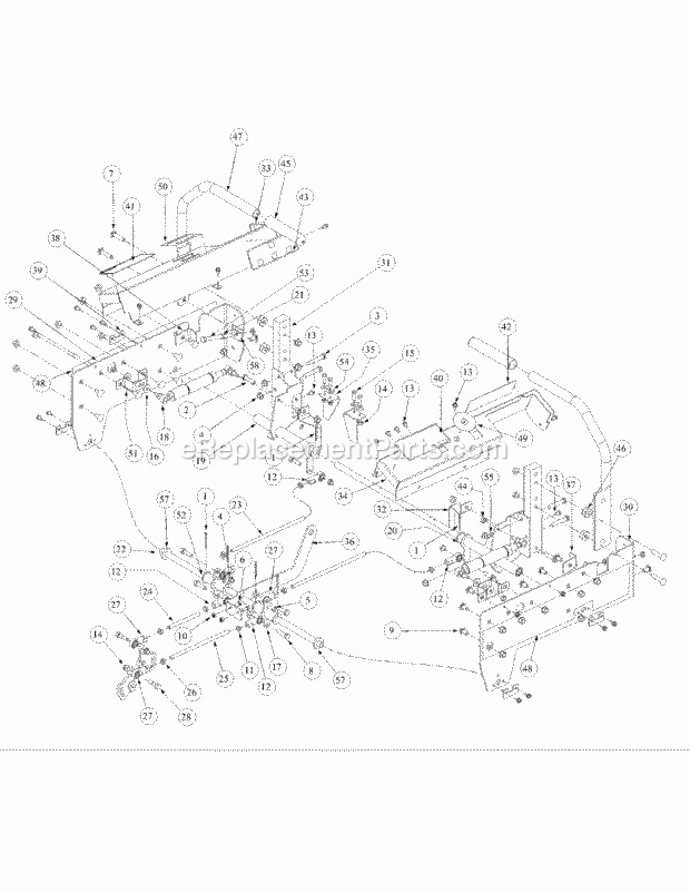 Cub Cadet M48-KWS (53AB5D4M150) Tank 17 Hp Kawasaki Control Assembly Diagram