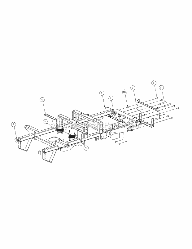 Cub Cadet M60-KHEFI (53AB5HEX750) Tank 28 Hp Efi Kohler Frame Assembly Diagram