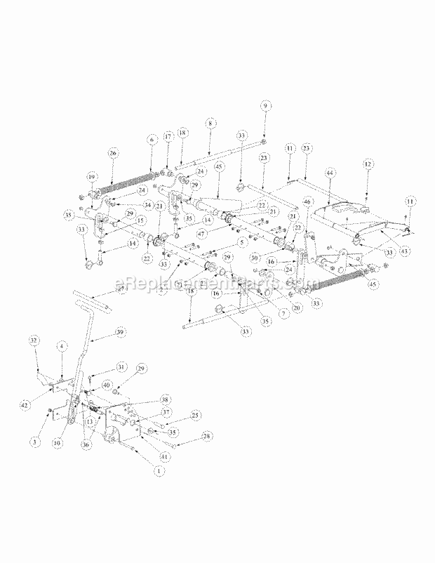 Cub Cadet M60-KH (53AB5BAX150) Tank 25 Hp Kohler Lift Assembly Diagram