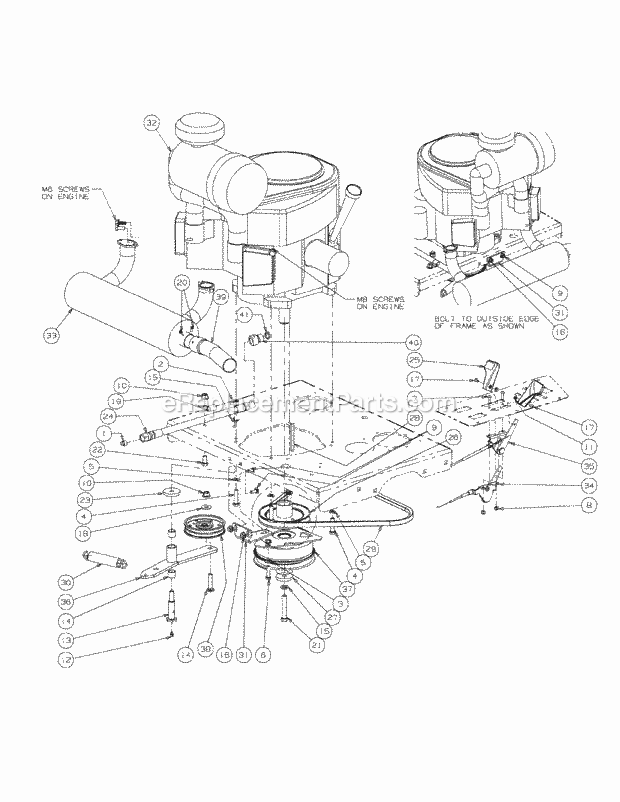 Cub Cadet M60-KW (53AI8CT6050) (2009 & Before) Tank 31HP Kawasaki V-Twin Ohv Kawasaki Engine Assembly Diagram