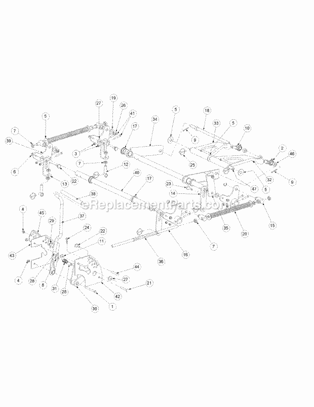 Cub Cadet M60-KW (53CB5GFX750) Lc Tank 29HP Kawasaki Dfi V-Twin Ohv L.C Lift Assembly 60-Inch Diagram