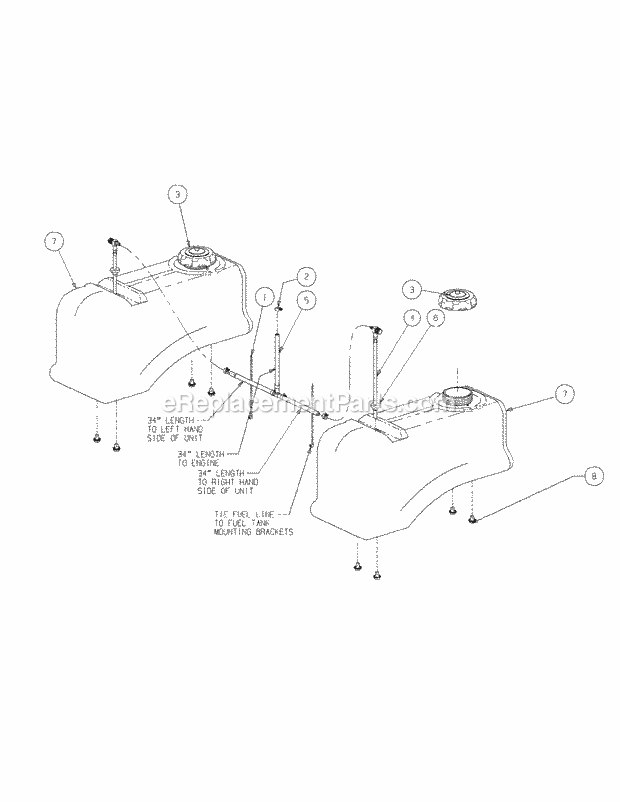 Cub Cadet M72-KW (53AI8CT8050) (2009 & Before) Tank 37HP Kawasaki V-Twin Ohv Fuel Tank Assembly (2009) Diagram