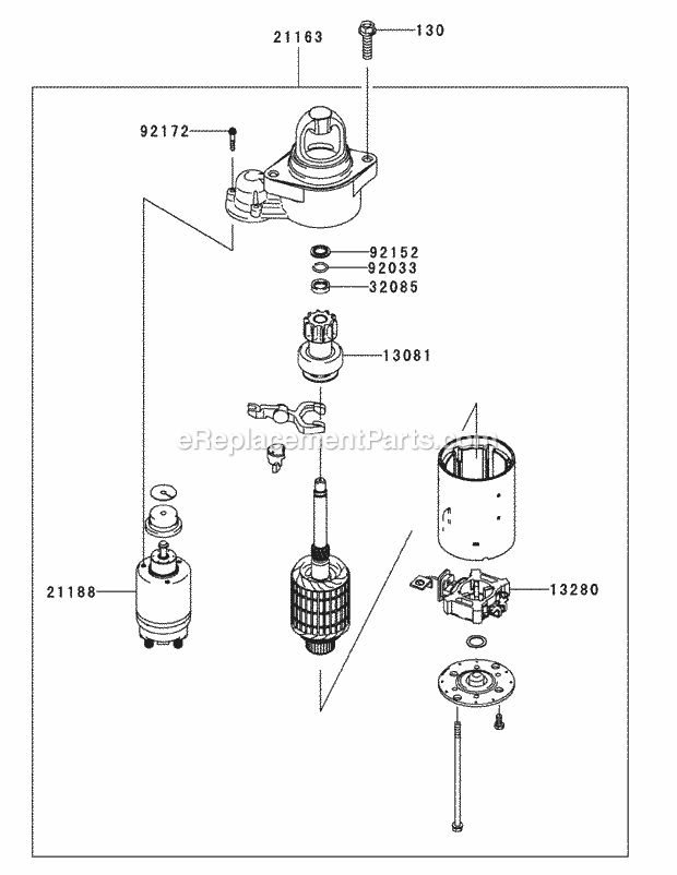 Cub Cadet M72-KW (53AI8CT8050) (2009 & Before) Tank 37HP Kawasaki V-Twin Ohv Kawasaki Fxt00v-As04 Starter Diagram