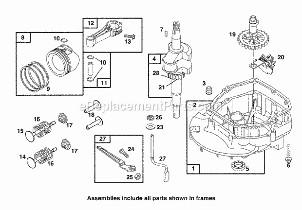 Cub Cadet PR520 (11B106F100) (1998) Engine Base & Engine, External Diagram