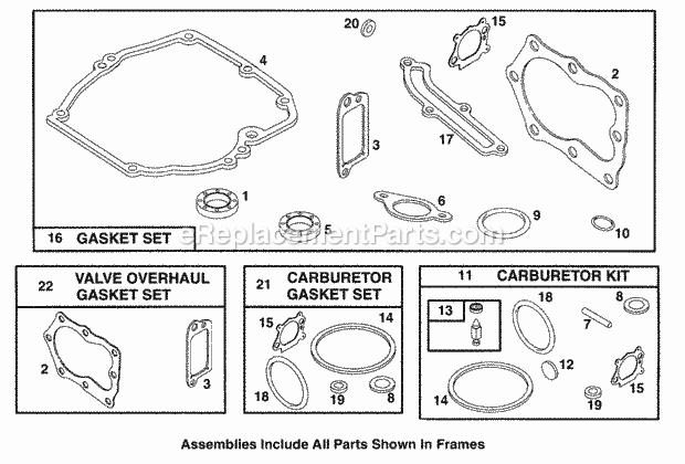 Cub Cadet PR521 (11A-438C101) (1999) Engine Gaskets Diagram