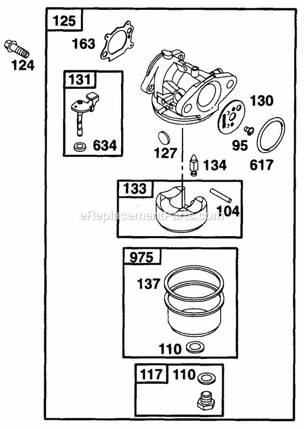 Cub Cadet PR521 (11A436F100) (1997) Engine Carburetor Assembly Diagram