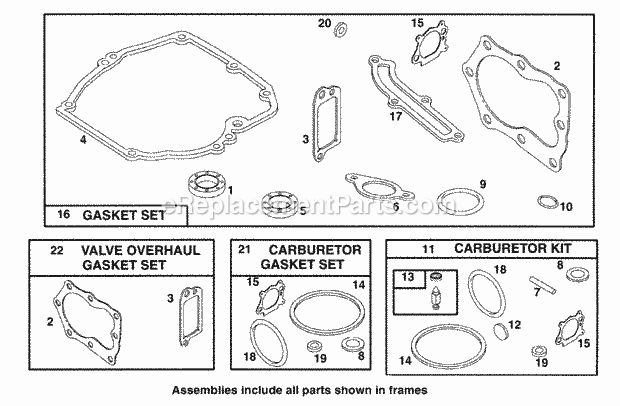 Cub Cadet PR521 (11B-436F100) (1998) Engine Gaskets Diagram