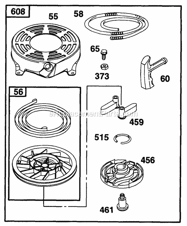 Cub Cadet PS520 (11A-106F100) (1997) Engine Starter Assembly Diagram