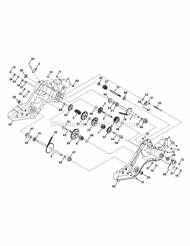 Cub Cadet RT65 (21AB455C756, 21AB455C710, 21AB455C709) (2010) 21AB455C Tiller Gear Case Assembly Diagram
