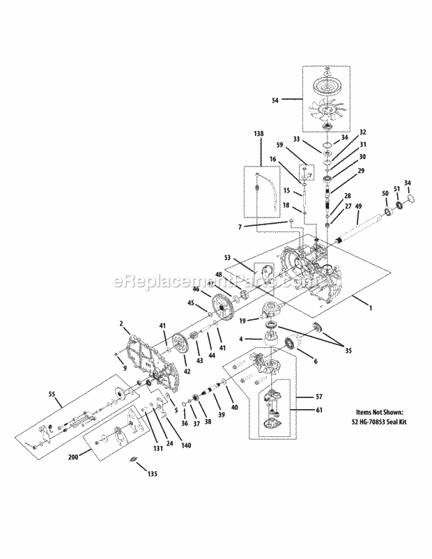 Cub Cadet RZT-S46 (17WRCBDT010, 17ARCBDT056) (2014) Zero-Turn Riding Lawn Mower Transmission Lh (918-06996) Diagram