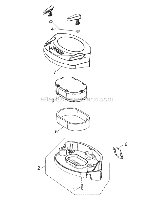 Cub Cadet RZT-S46 (17WRCBDT010, 17ARCBDT056) (2014) Zero-Turn Riding Lawn Mower Kohler Kt730-3012 Air Intake & Filtration Diagram