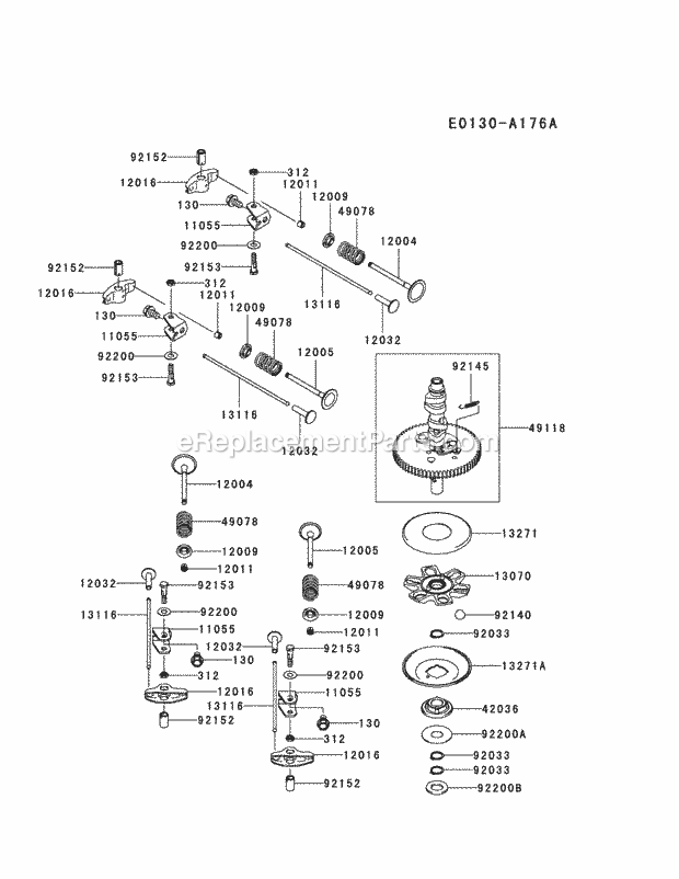 Cub Cadet RZT-S50KW (17AICBDP010) (2014) Zero-Turn Riding Lawn Mower Kawasaki Fr691v-As05 Valve & Camshaft Diagram