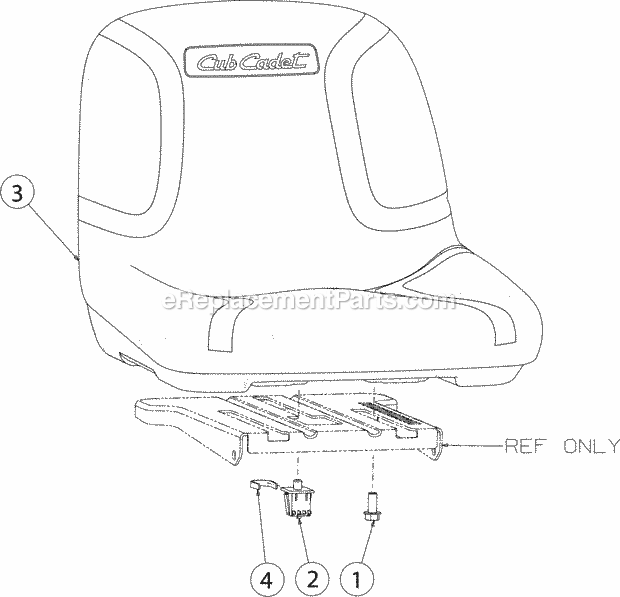 Cub Cadet RZT-S54KW (17AICBDA010) (2016) Zero-Turn Riding Lawn Mower Seat Diagram