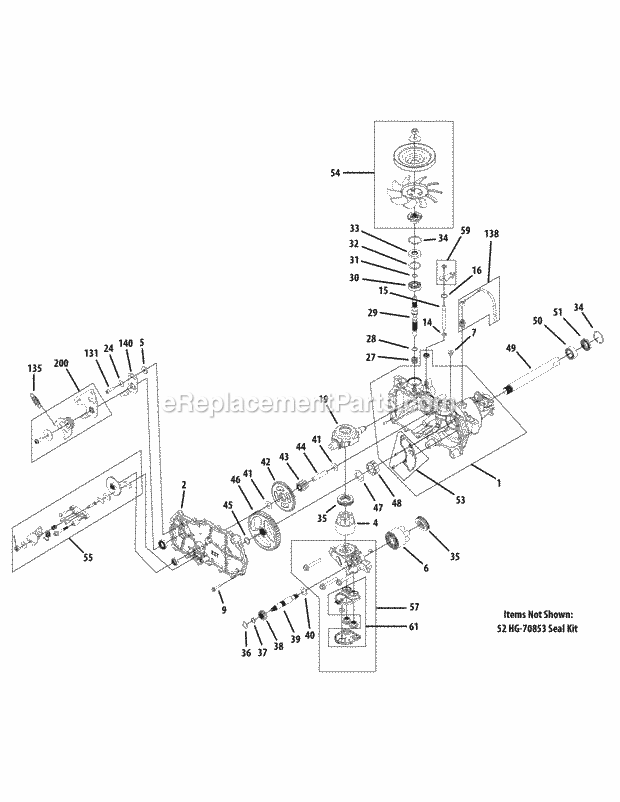 Cub Cadet RZT-S54KW (17AICBDA010, 17AICBDA210) (2014) Zero-Turn Riding Lawn Mower Transmission Rh (918-06997) Diagram